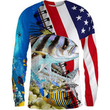 Flag Design UPF 50+ Long Sleeve Shirt - Slick Fish Gear Co.