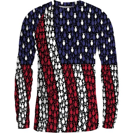 Camo with USA Flag SPF 50+ Long Sleeve Fishing Shirt - Slick Fish