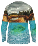 Lake View with Bass UPF 50+ Men's Long Sleeve T-shirt With Raglan Sleeve