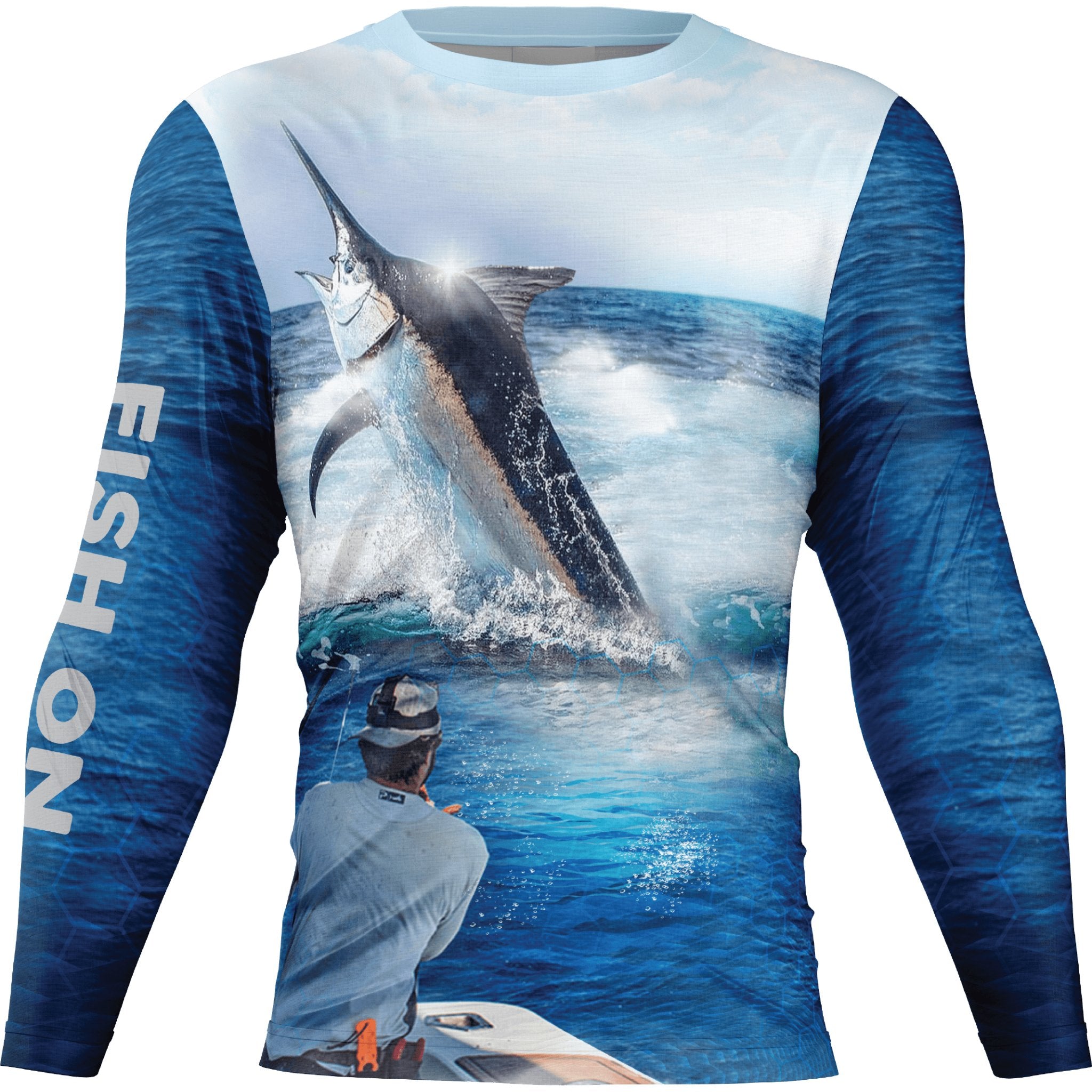 Marlin fishing blue deep sea fishing Custom Name Long sleeve, Long Sle –  FishingAmz