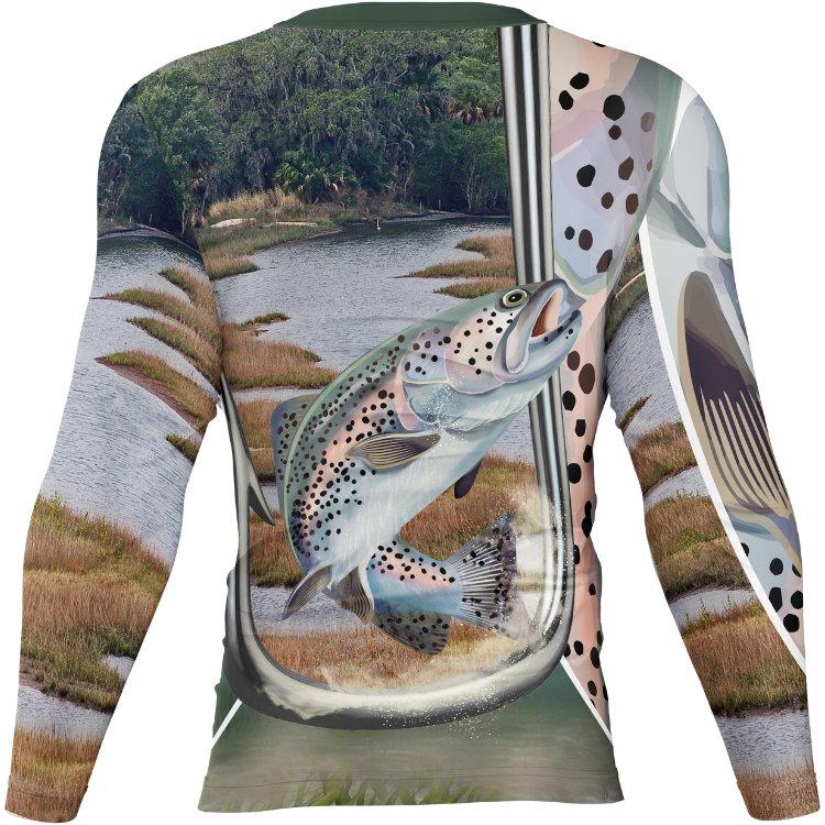 Speckled Sea Trout Fever! UPF 50+Long Sleeve Shirt - Slick Fish Gear Co. M