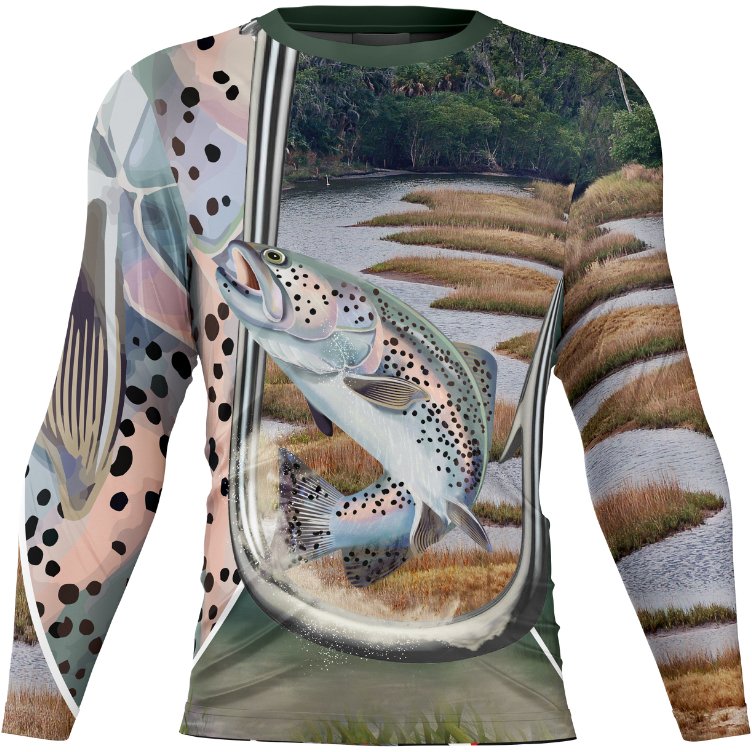Speckled Sea Trout Fever! UPF 50+Long Sleeve Shirt - Slick Fish Gear Co. -  XS