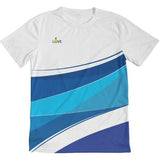 Tennis Blue & White SPF 50+ Short Sleeve Shirt - Slick Tennis Gear Co.