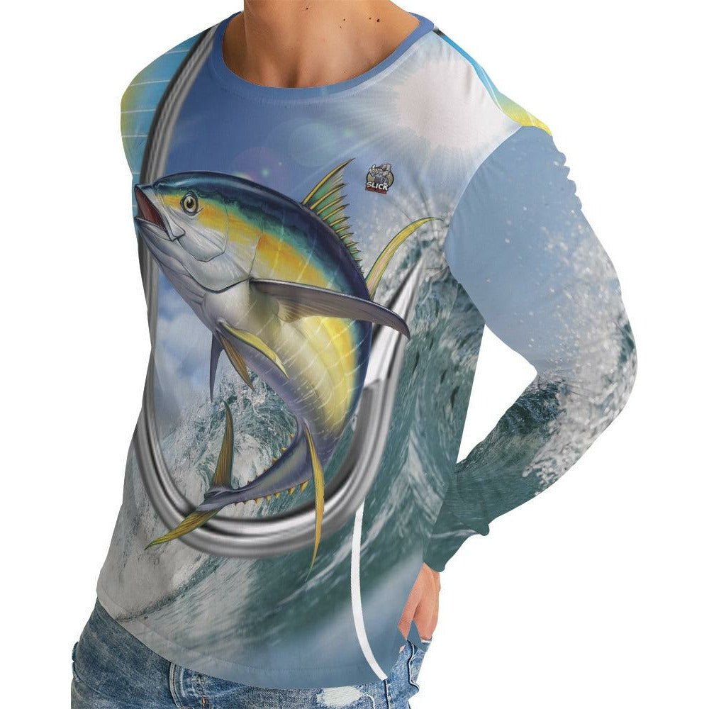 Spearfishing Tuna Cuts UV T-Shirt, Mens Protection Long Sleeve Tee, Fishing