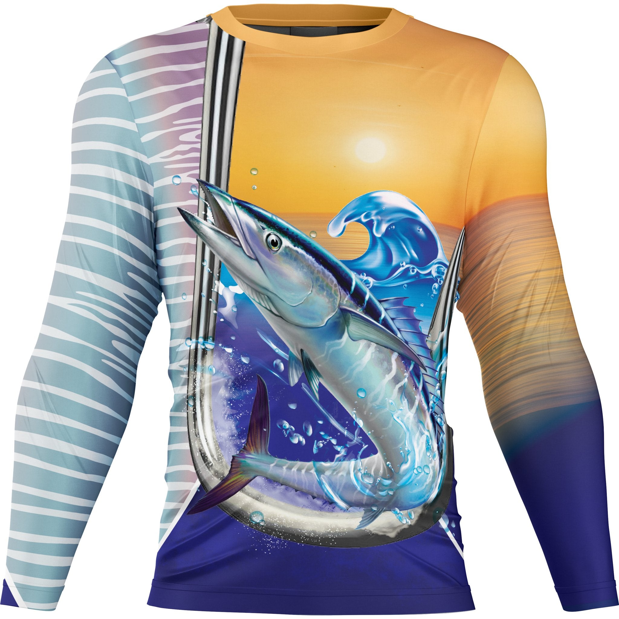 Blue Marlin Fishing makes me happy - UPF 50+ Long Sleeve Shirt